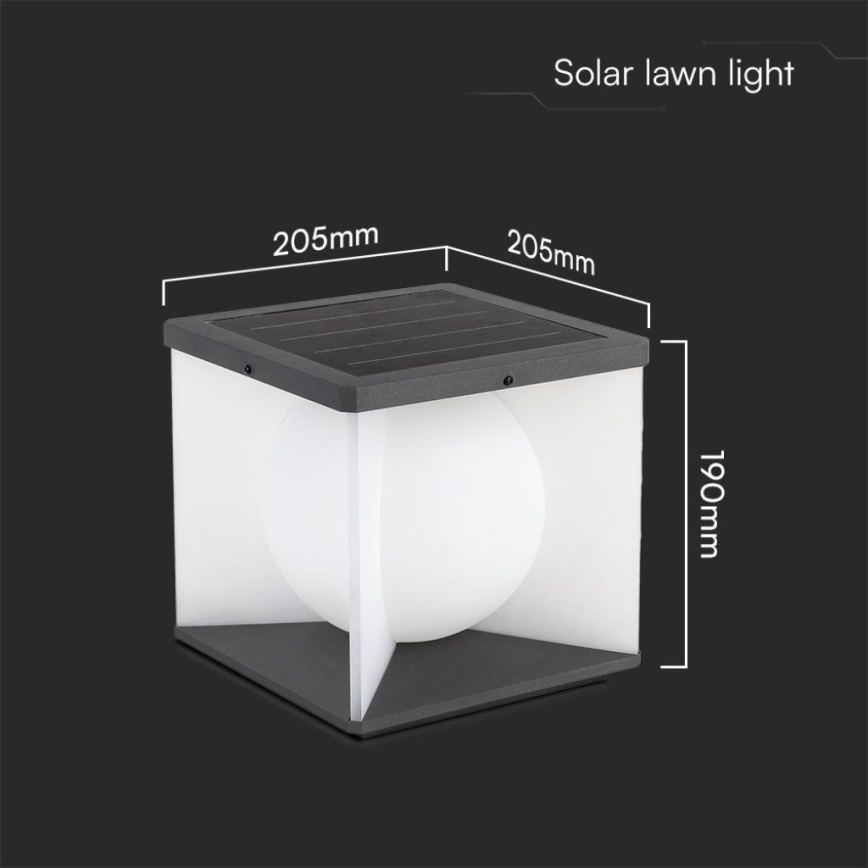 LED ściemnialny solarny kinkiet LED/3W/3,7V IP65 3000K 2600 mAh + zdalne sterowanie