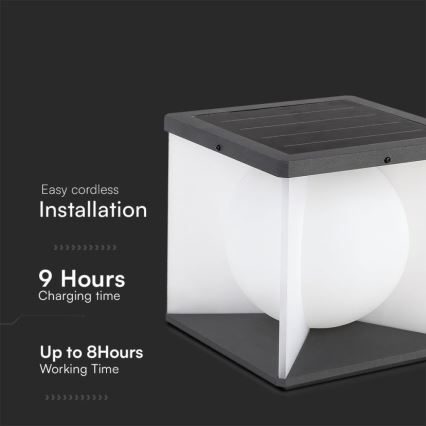 LED ściemnialny solarny Kinkiet LED/8W/3,7V IP65 3000K 5200 mAh + zdalne sterowanie