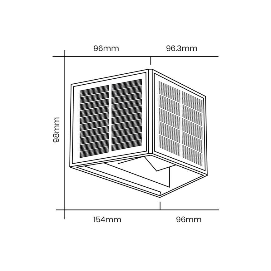 LED Kinkiet solarny WINGS LED/2W/1300 mAh 3,7V 3000K IP54 czarny
