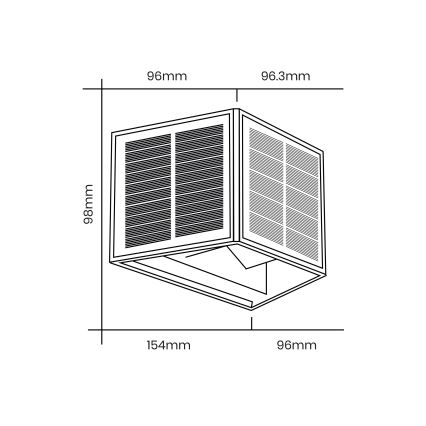 LED Kinkiet solarny WINGS LED/2W/1300 mAh 3,7V 6000K IP54 czarny