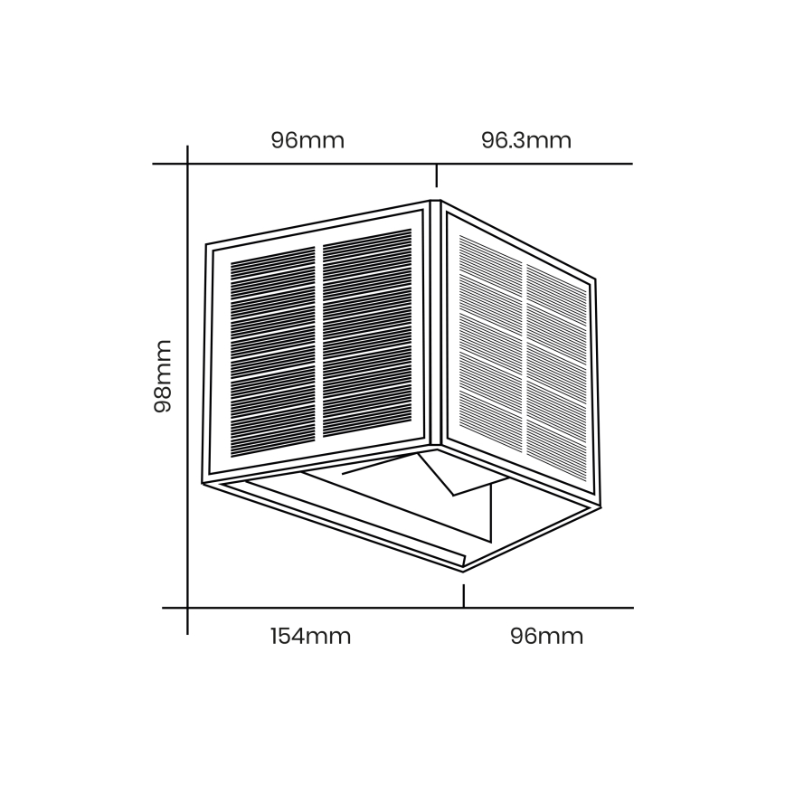 LED Kinkiet solarny WINGS LED/2W/1300 mAh 3,7V 6000K IP54 czarny