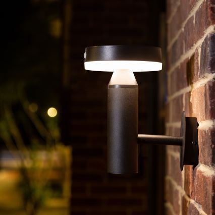 LED Kinkiet solarny z czujnikiem GWINEA LED/4,5W/3,7V 2000 mAh IP44 czarny