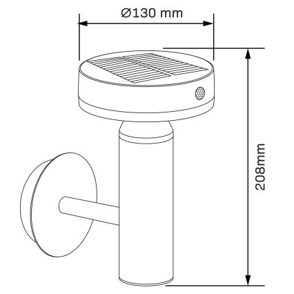 LED Kinkiet solarny z czujnikiem GWINEA LED/4,5W/3,7V 2000 mAh IP44 czarny