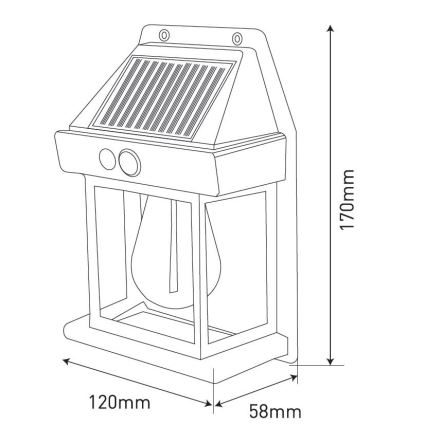 LED Kinkiet solarny z czujnikiem LANTER LED/1W/3,7V 1200 mAh IP44 biały