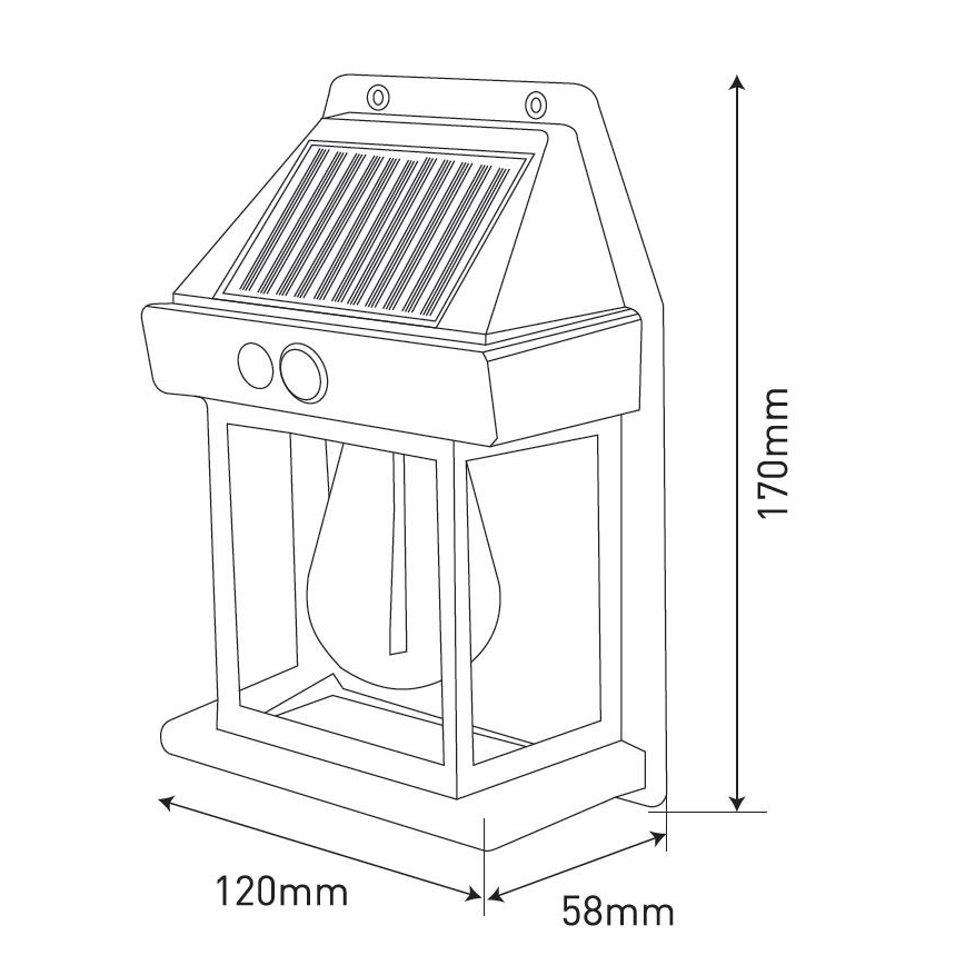 LED Kinkiet solarny z czujnikiem LANTER LED/1W/3,7V 1200 mAh IP44 biały