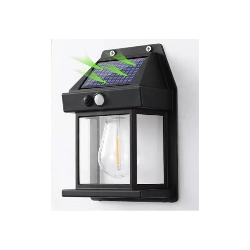 LED Kinkiet solarny z czujnikiem LANTER LED/1W/3,7V 1200 mAh IP44 czarny