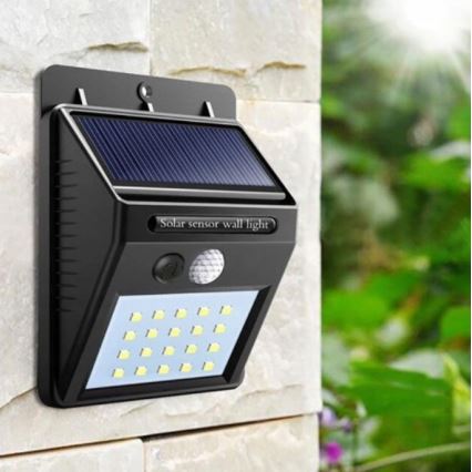 LED Kinkiet solarny z czujnikiem LED/0,55W/3,7V 1200 mAh IP65