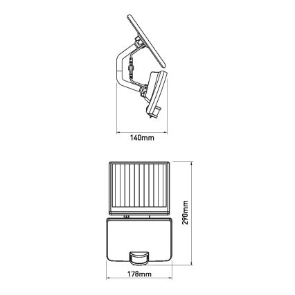 LED Kinkiet solarny z czujnikiem LED/12W/3,7V 4000 mAh IP54
