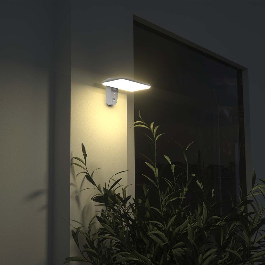 LED Kinkiet solarny z czujnikiem LED/15W/3,2V 4000K/6000K IP65 6000 mAh biały