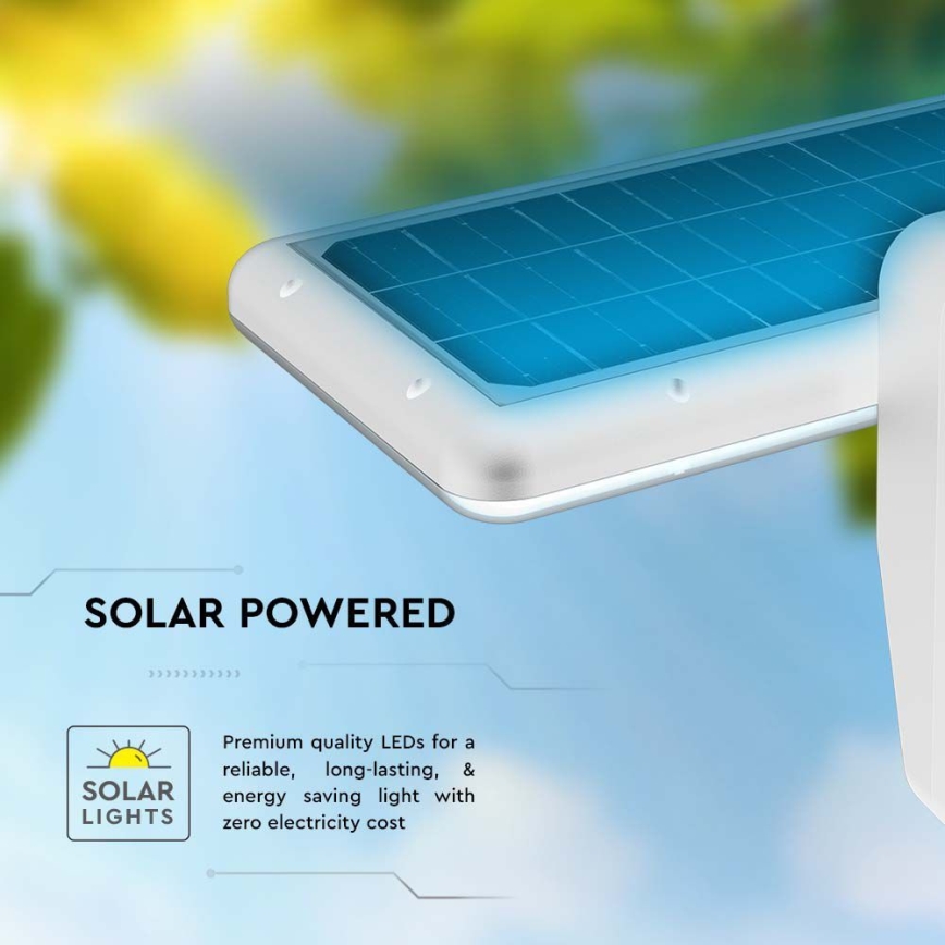 LED Kinkiet solarny z czujnikiem LED/15W/3,2V 4000K/6000K IP65 6000 mAh biały