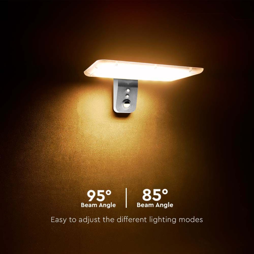 LED Kinkiet solarny z czujnikiem LED/15W/3,2V 4000K/6000K IP65 6000 mAh biały