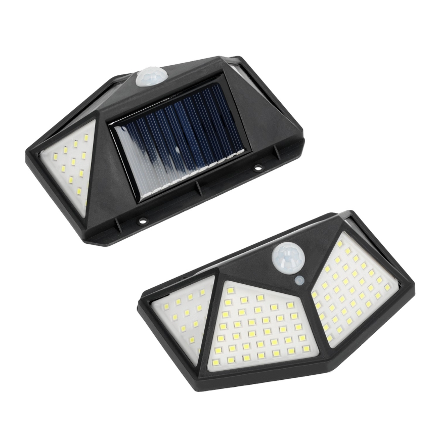 LED Kinkiet solarny z czujnikiem LED/1W/3,7V 6500K IP44 1200 mAh