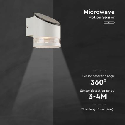 LED Kinkiet solarny z czujnikiem LED/1W/3,7V IP54 3000K 1200 mAh biały