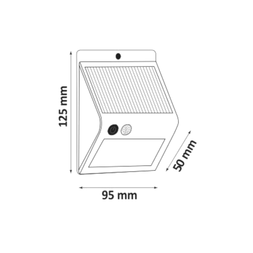 LED Kinkiet solarny z czujnikiem LED/2,2W/3,7V 2200 mAh IP44