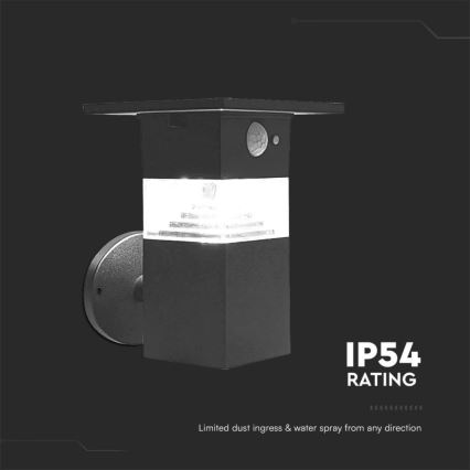 LED Kinkiet solarny z czujnikiem LED/2,5W/3,7V IP54 3000K 2200 mAh