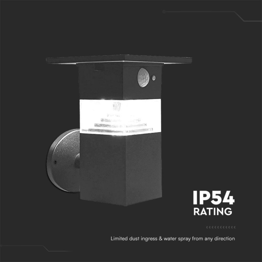 LED Kinkiet solarny z czujnikiem LED/2,5W/3,7V IP54 3000K 2200 mAh