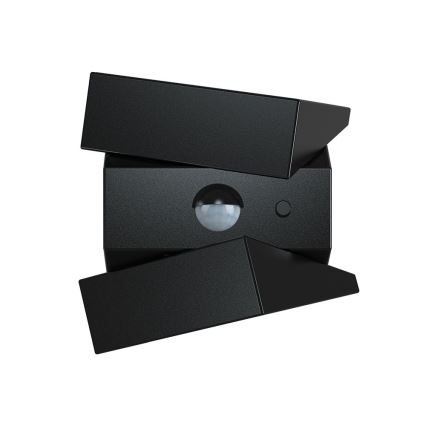 LED solarna lampa ścienna z czujnikiem LED/2,5W/3,7V 3000/4000/6000K IP65 1200 mAh czarna