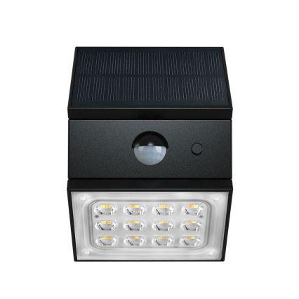 LED solarna lampa ścienna z czujnikiem LED/2,5W/3,7V 3000/4000/6000K IP65 1200 mAh czarna