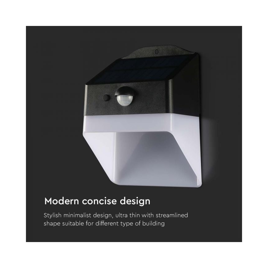 LED Kinkiet solarny z czujnikiem LED/2W/3,7V 4000K IP65