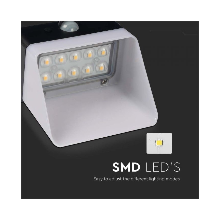 LED Kinkiet solarny z czujnikiem LED/2W/3,7V 4000K IP65