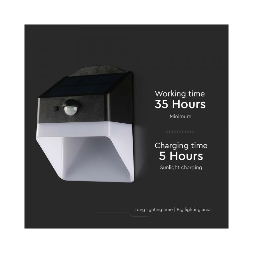LED Kinkiet solarny z czujnikiem LED/2W/3,7V 4000K IP65