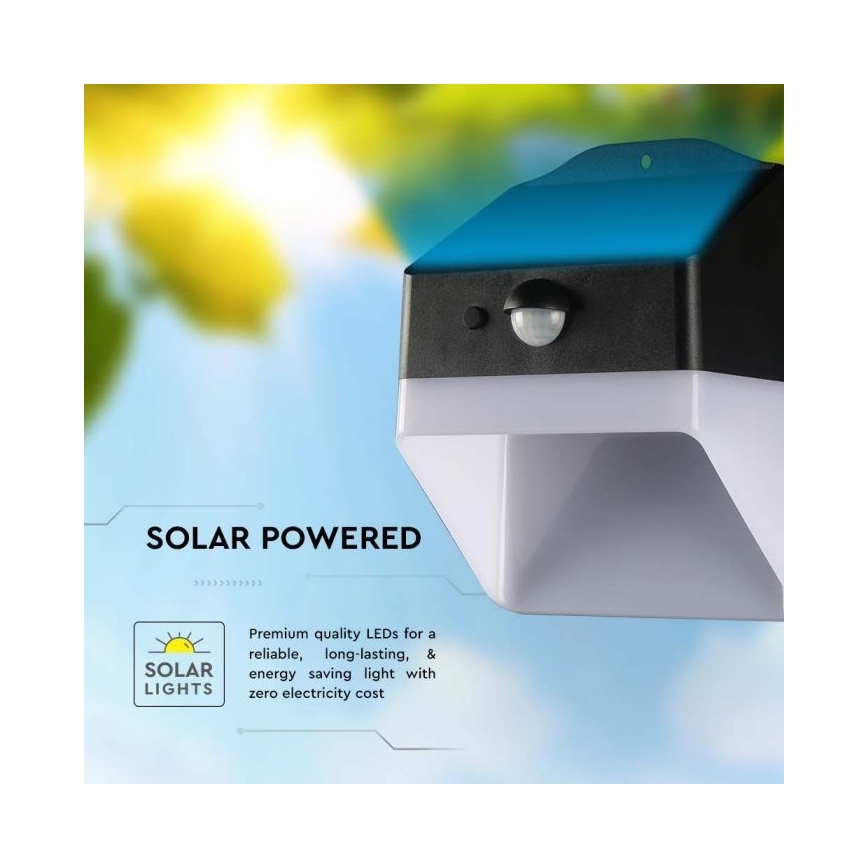 LED Kinkiet solarny z czujnikiem LED/2W/3,7V 4000K IP65