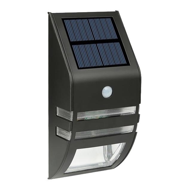 LED Kinkiet solarny z czujnikiem LED/3,7V 600 mAh IP44 czarny