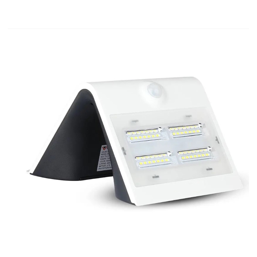 LED Kinkiet solarny z czujnikiem LED/3W/3,7V 3000/4000K IP65 2000 mAh biały