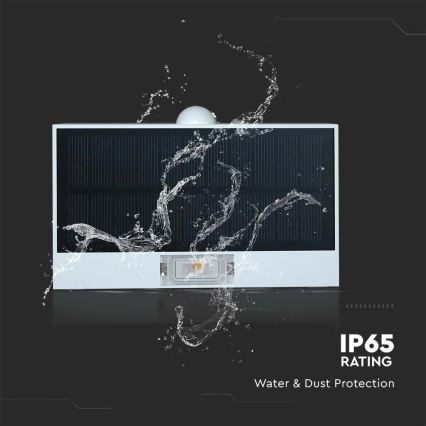 LED Kinkiet solarny z czujnikiem LED/3W/3,7V 3000K/4000K IP65 biały