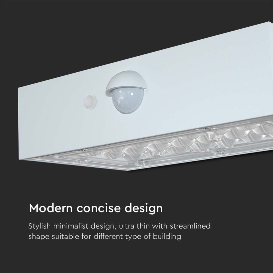 LED Kinkiet solarny z czujnikiem LED/3W/3,7V 3000K/4000K IP65 biały