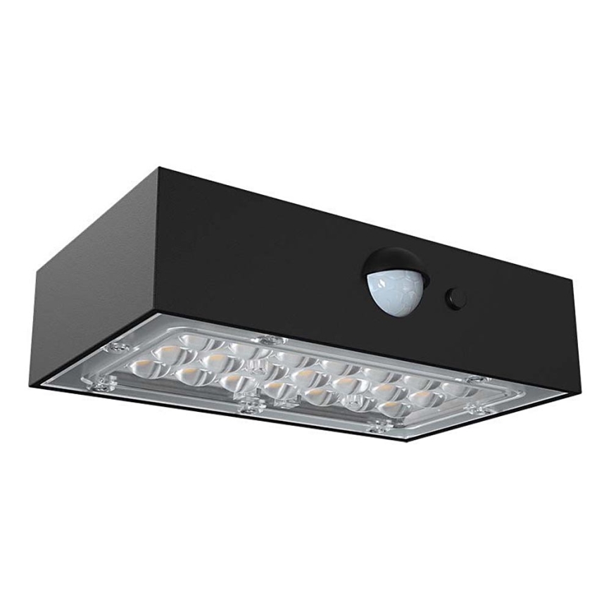 LED Kinkiet solarny z czujnikiem LED/3W/3,7V 3000K/4000K IP65 czarny