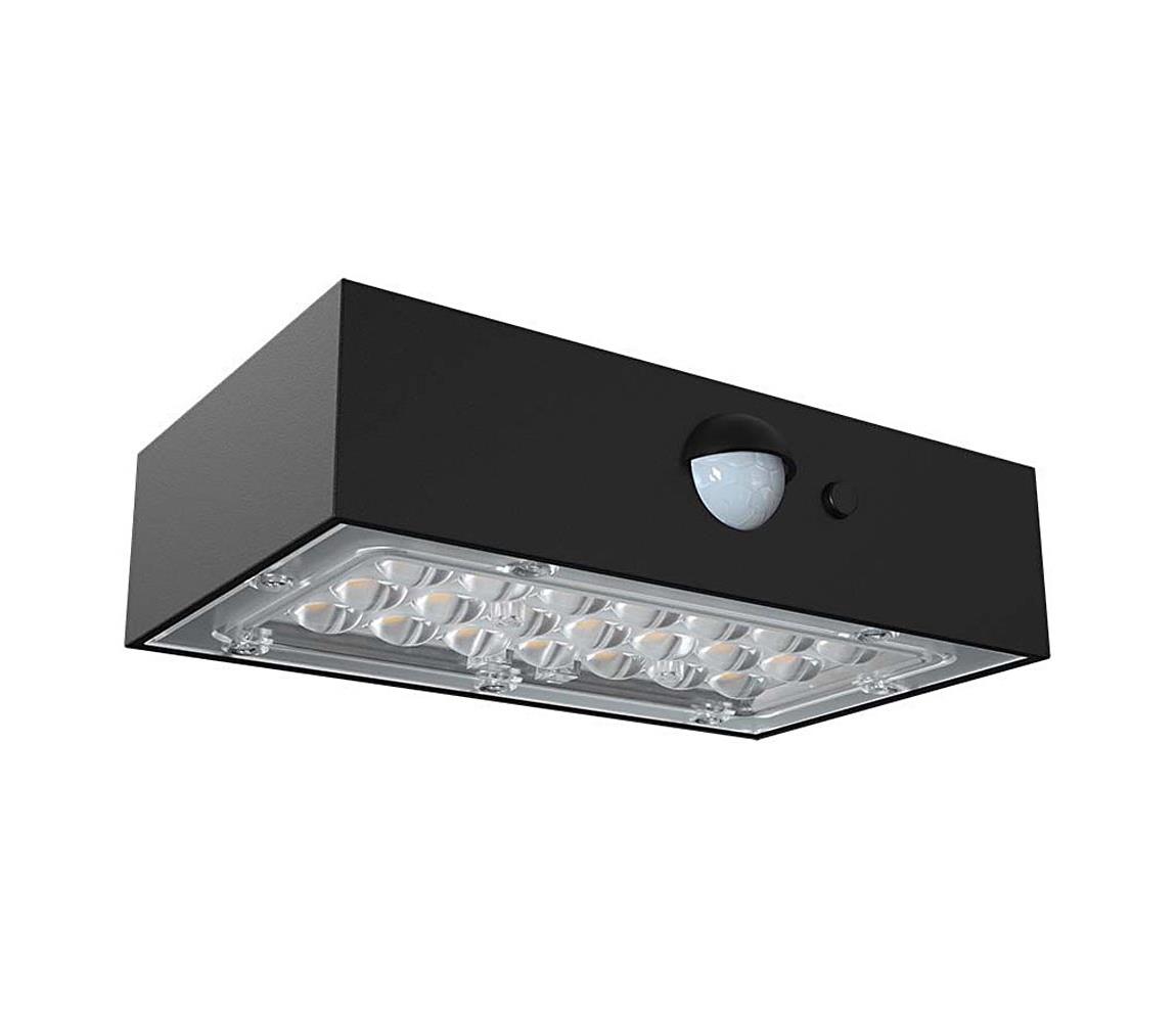 LED Kinkiet solarny z czujnikiem LED/3W/3,7V 3000K/4000K IP65 czarny