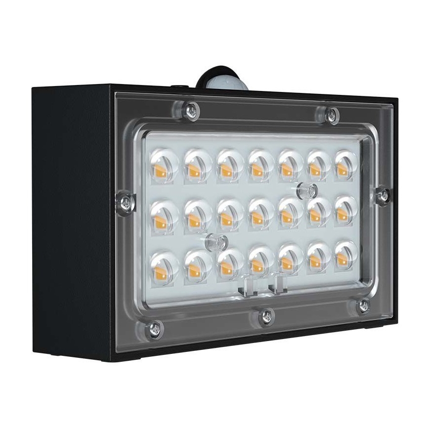 LED Kinkiet solarny z czujnikiem LED/3W/3,7V 3000K/4000K IP65 czarny