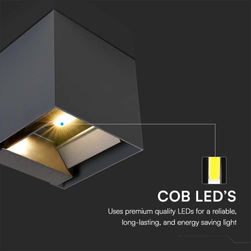 LED Kinkiet solarny z czujnikiem LED/3W/3,7V IP65 4000K 2600 mAh czarny