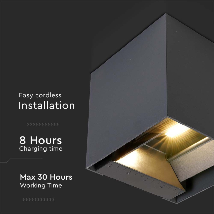 LED Kinkiet solarny z czujnikiem LED/3W/3,7V IP65 4000K 2600 mAh czarny