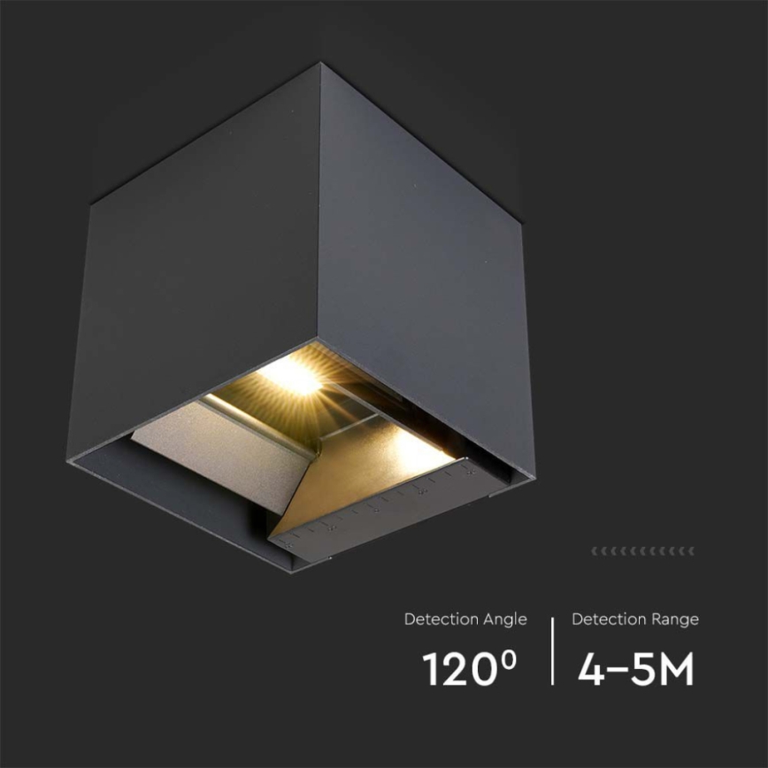 LED Kinkiet solarny z czujnikiem LED/3W/3,7V IP65 4000K 2600 mAh czarny
