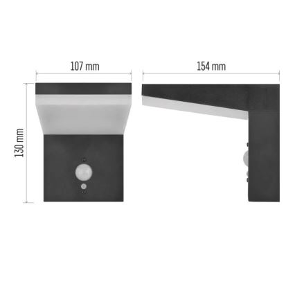 LED Kinkiet solarny z czujnikiem LED/4,4W/3,7V 2200 mAh IP44