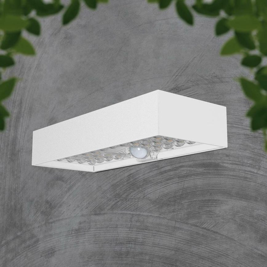 LED Kinkiet solarny z czujnikiem LED/6W/3,7V IP65 4000K 3000 mAh biały