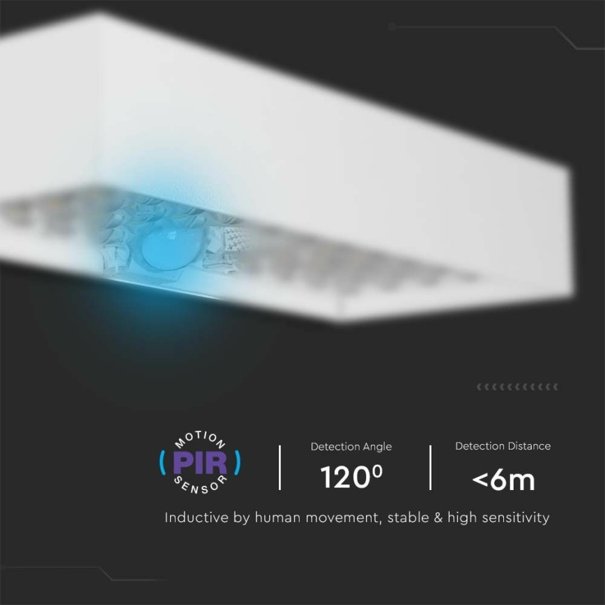 LED Kinkiet solarny z czujnikiem LED/6W/3,7V IP65 4000K 3000 mAh biały