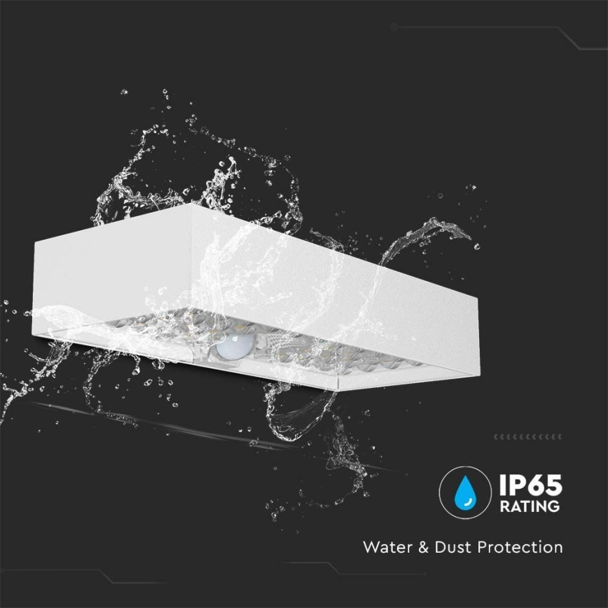 LED Kinkiet solarny z czujnikiem LED/6W/3,7V IP65 4000K 3000 mAh biały