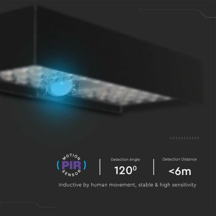 LED Kinkiet solarny z czujnikiem LED/6W/3,7V IP65 4000K 3000 mAh czarny