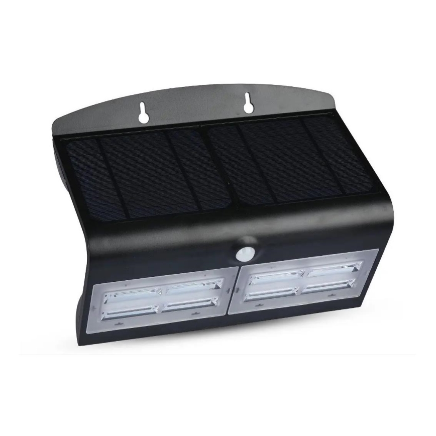 LED Kinkiet solarny z czujnikiem LED/7W/3,7V 4000K IP65 4000 mAh czarny