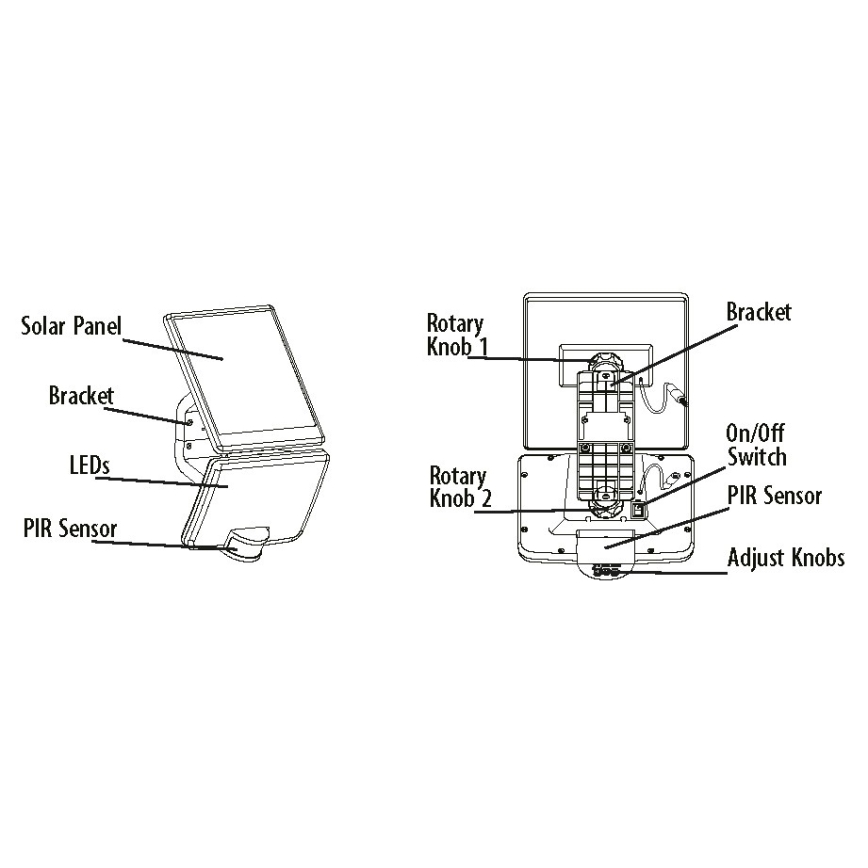 LED Kinkiet solarny z czujnikiem LED/8W IP54