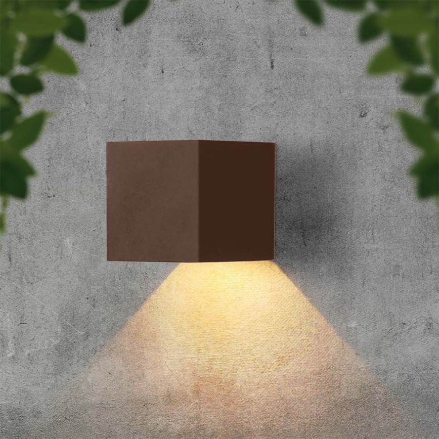 LED Kinkiet solarny z czujnikiem LED/9W/3,7V IP65 4000K 2600 mAh brązowy