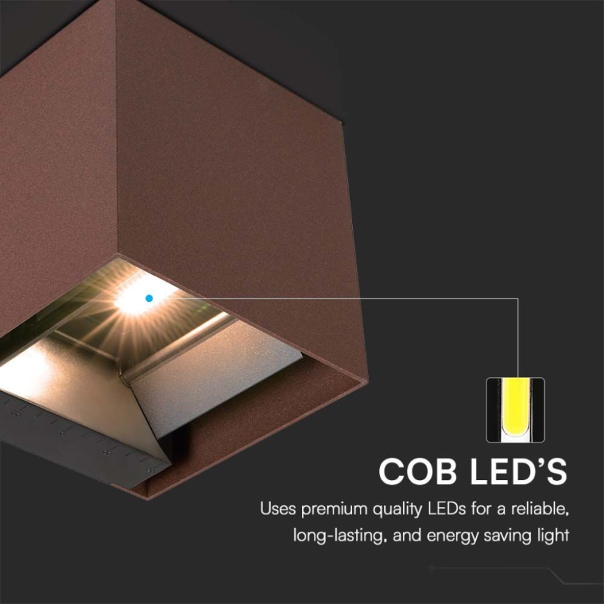 LED Kinkiet solarny z czujnikiem LED/9W/3,7V IP65 4000K 2600 mAh brązowy
