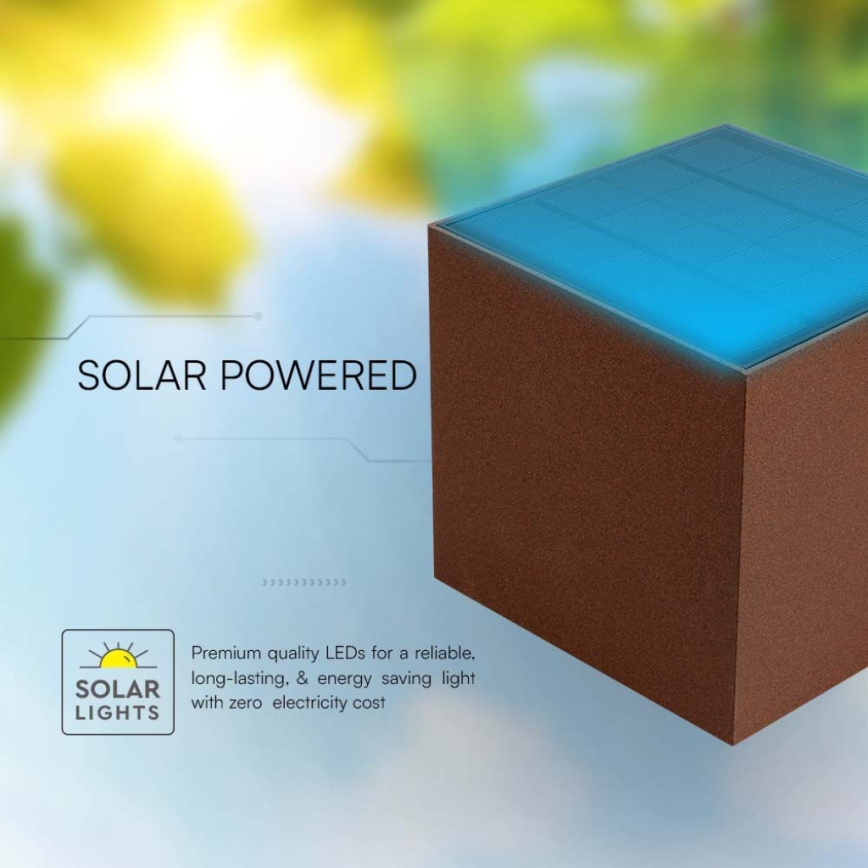 LED Kinkiet solarny z czujnikiem LED/9W/3,7V IP65 4000K 2600 mAh brązowy