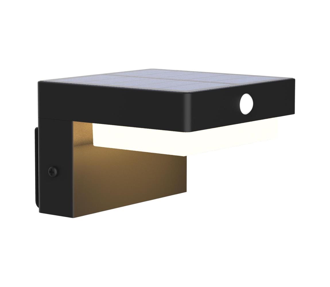 LED Kinkiet solarny z czujnikiem MALI LED/4,5W/3,7V 2000 mAh IP44 czarne