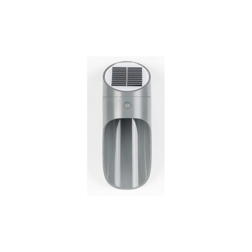 LED Kinkiet solarny z czujnikiem PALESA LED/1W/3,7V IP65 1800 mAh szary