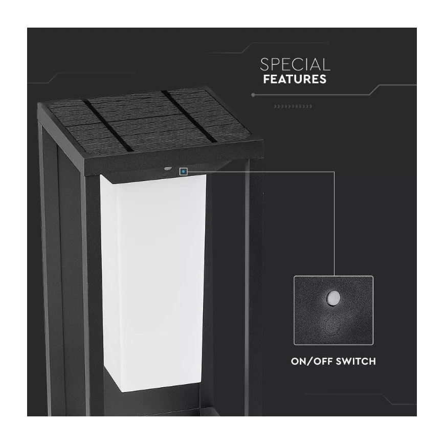 LED Kinkiet solarny z czujnikiem SAMSUNG CHIP LED/2W/3,7V IP65 2600 mAh