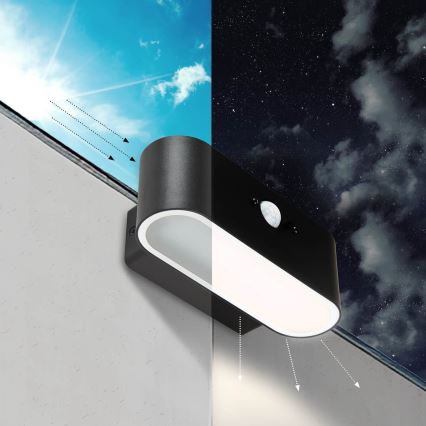 LED Kinkiet solarny z czujnikiem SOLARIS2 LED/2,5W/3,7V 4000K IP44